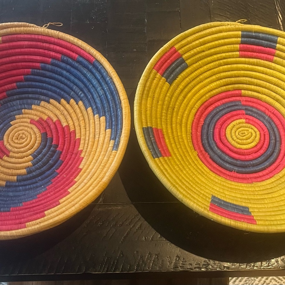 African Colorful Woven Basket Set